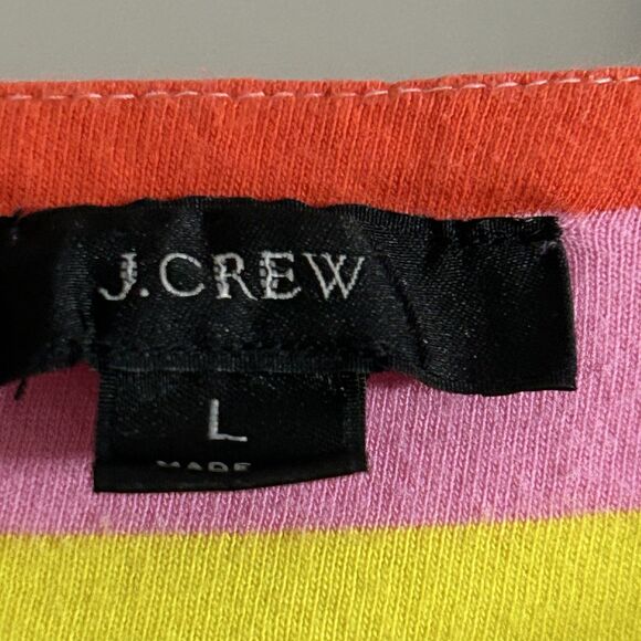 J.Crew Maxi Dress in Rainbow Stripe Size Large Sleeveless Long Tiered Colorful - Picture 6 of 10